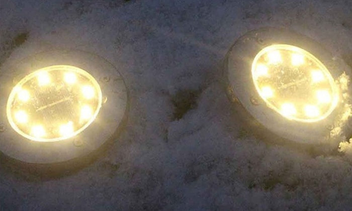 Solar-Powered 8-LED Pathway Disk Lights (4-, 8-, 12-, or 16-Pack) - Best2Try